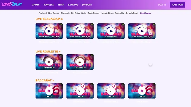 love2play casino live games