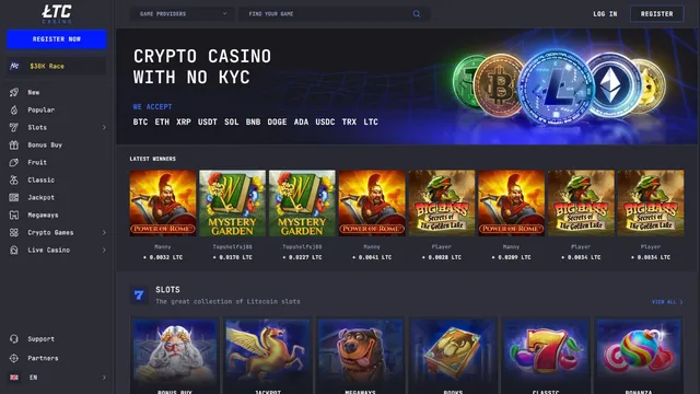 ltc casino website screen