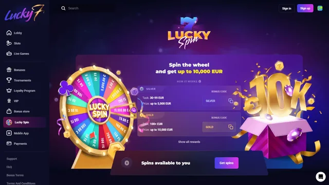 lucky7 casino fortune wheel