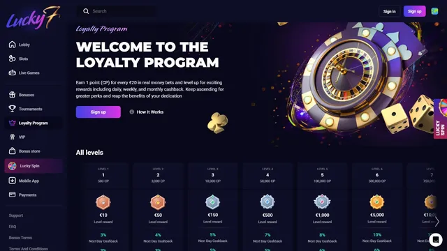 lucky7 casino loyalty program