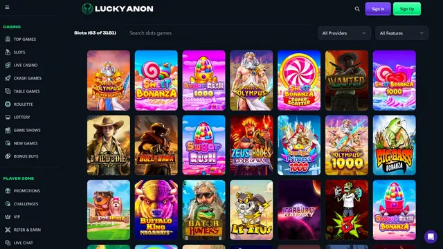 luckyanon casino games