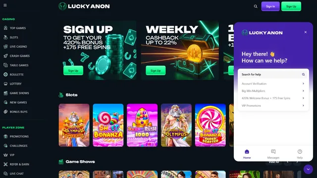luckyanon casino support
