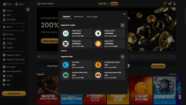luckyblock casino deposit