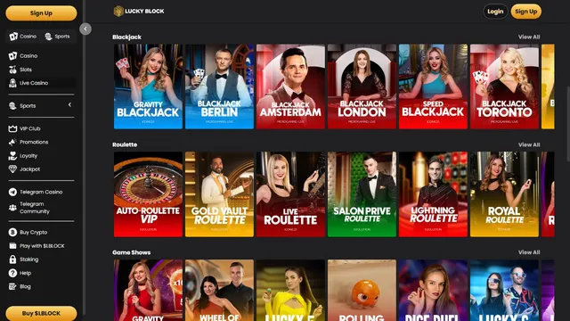 luckyblock casino live games