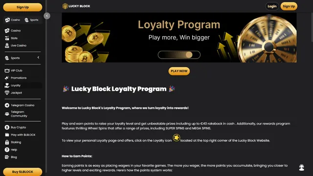 luckyblock casino loyalty program