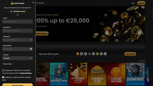 luckyblock casino registration