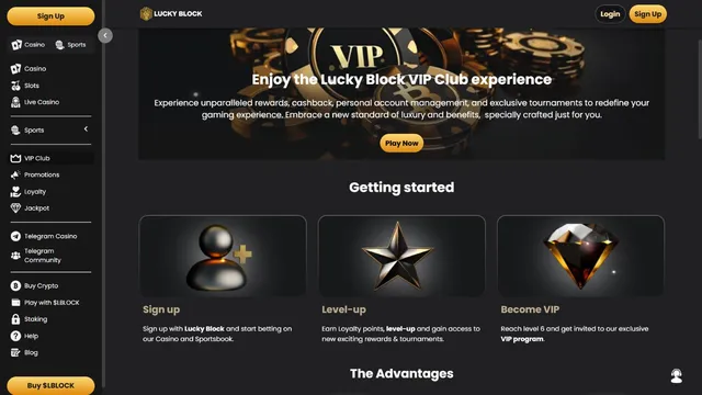 luckyblock casino vip club