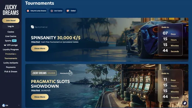luckydreams casino tournaments
