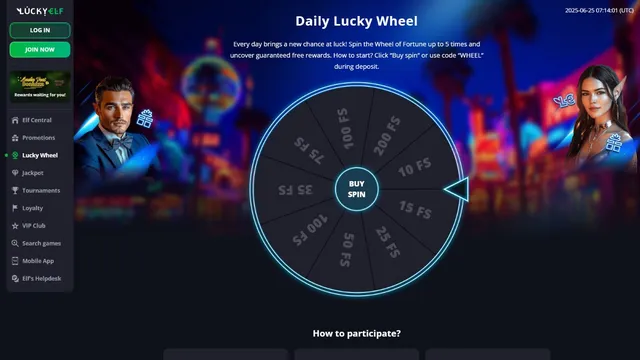 luckyelf casino fortune wheel