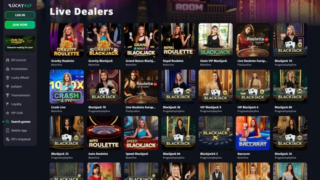 luckyelf casino live games
