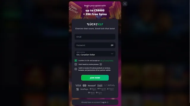 luckyelf casino registration