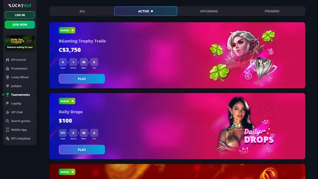 luckyelf casino tournaments