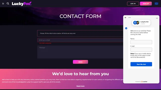 luckyfox casino support