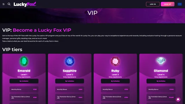luckyfox casino vip club