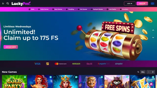luckyfox casino website screen