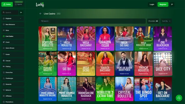 luckyfun casino live games