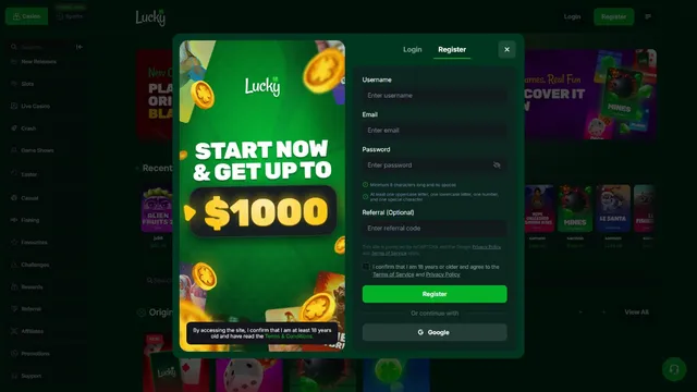 luckyfun casino registration