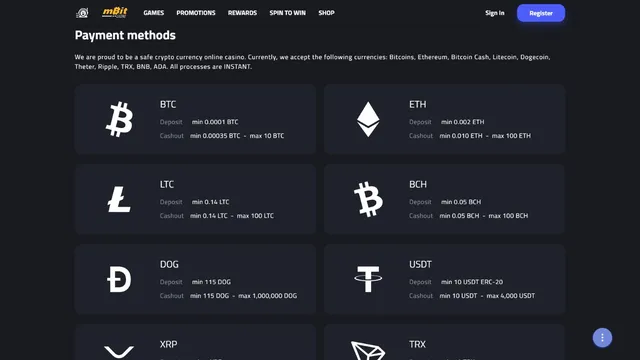 mbit casino payments