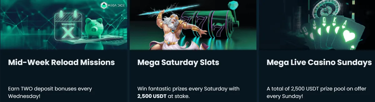 megadice casino promotions
