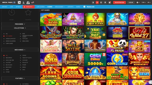 megapari casino games