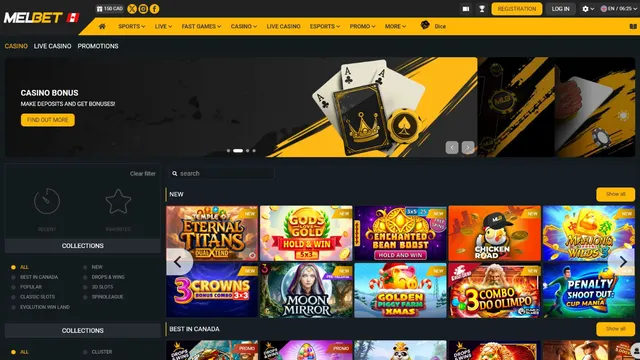 melbet casino website screen