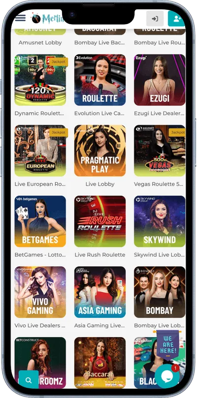 merlin casino phone games