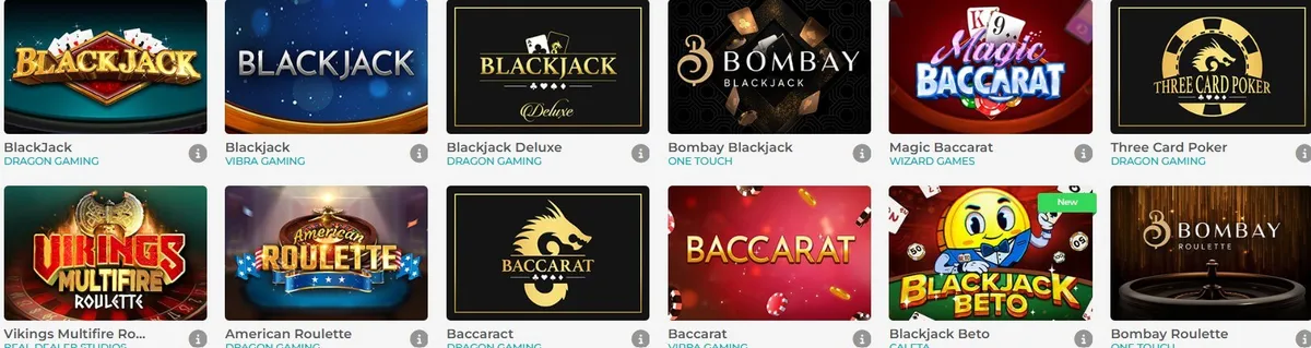 merlin casino table games