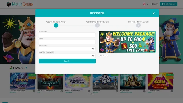 merlin casino registration