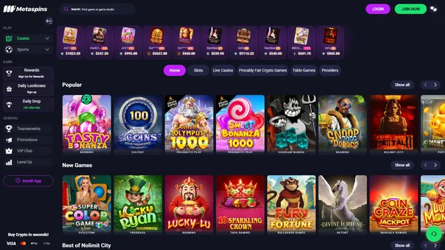 metaspins casino games