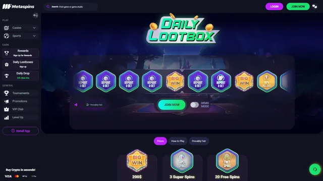 metaspins casino lotteries