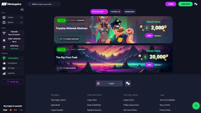 metaspins casino tournaments