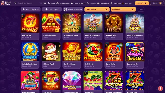 milkyway casino games