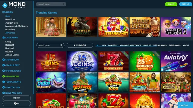 mond casino games