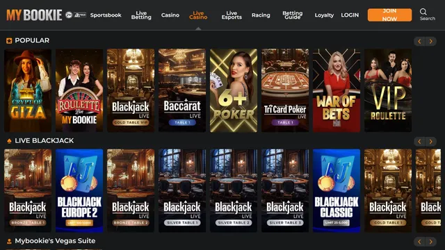 mybookie casino live games