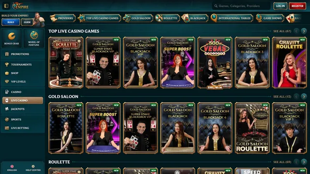 myempire casino live games