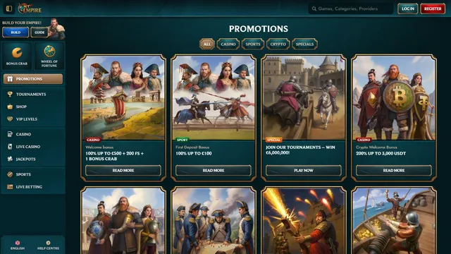 myempire casino promotions