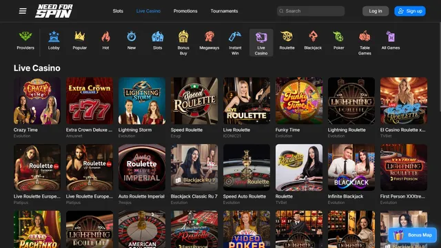 needforspin casino live games