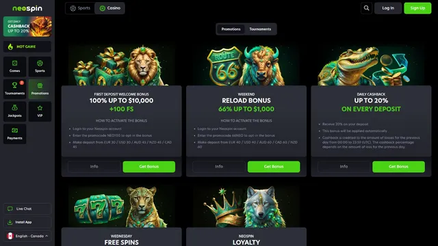 neospin casino promotions