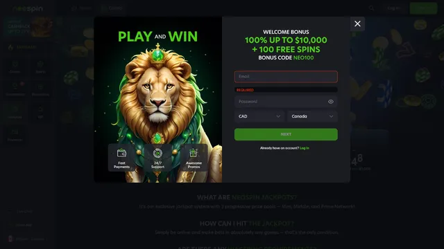 neospin casino registration