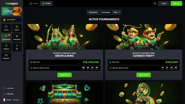 neospin casino tournaments