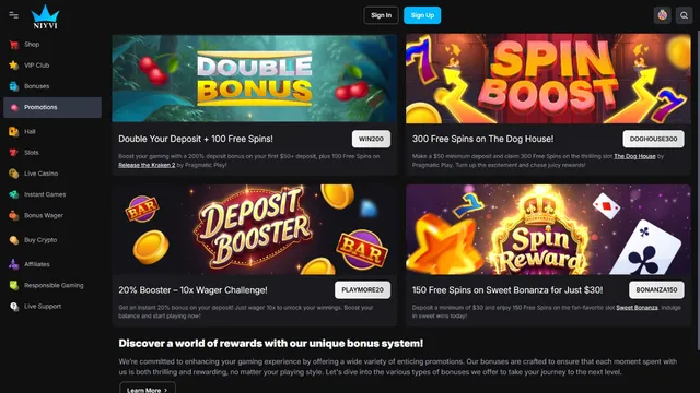 niyvi casino promotions