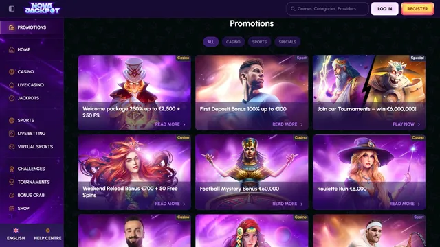 novajackpot casino promotions