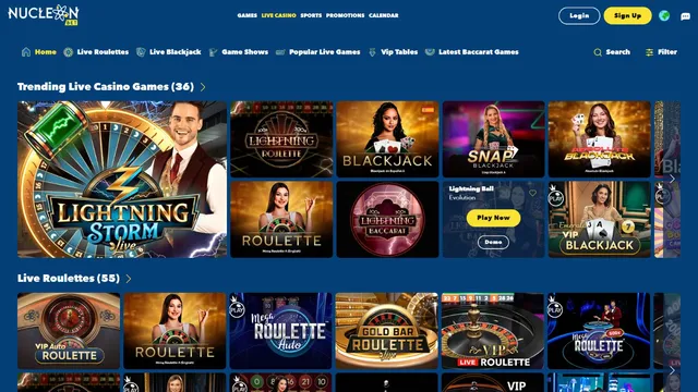 nucleonbet casino live games