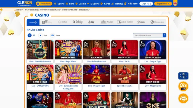 ole777 casino live games