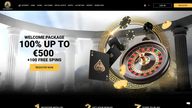 olympusbet casino website screen