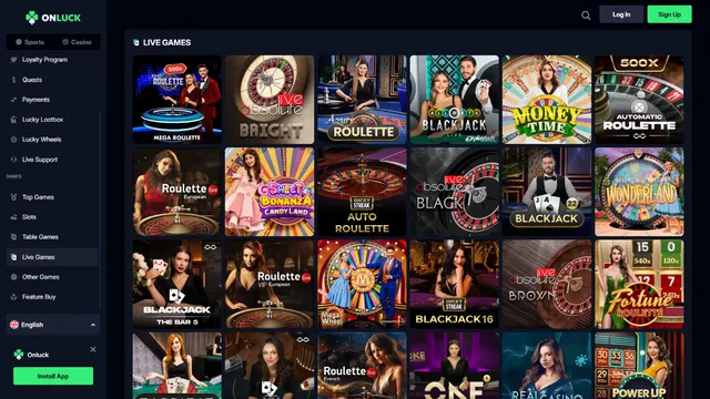 onluck casino live games