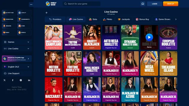 onlywin casino live games