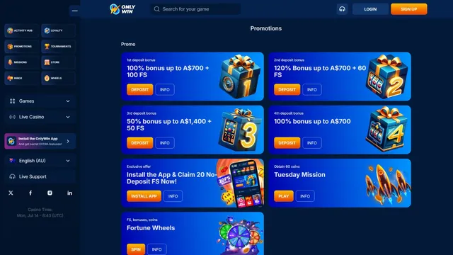 onlywin casino promotions