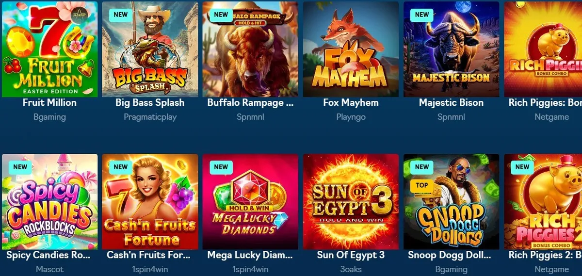 oshi casino top games