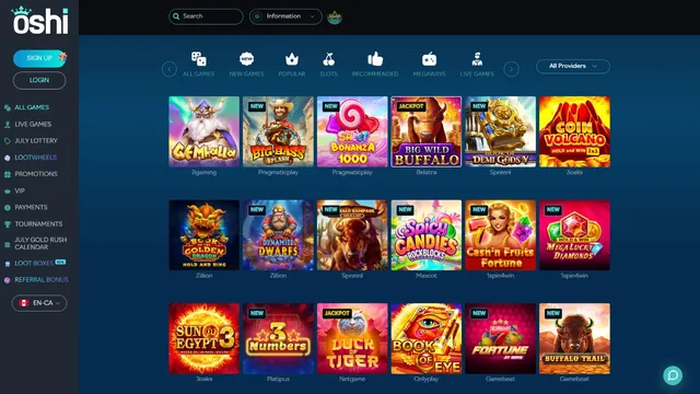 oshi casino games